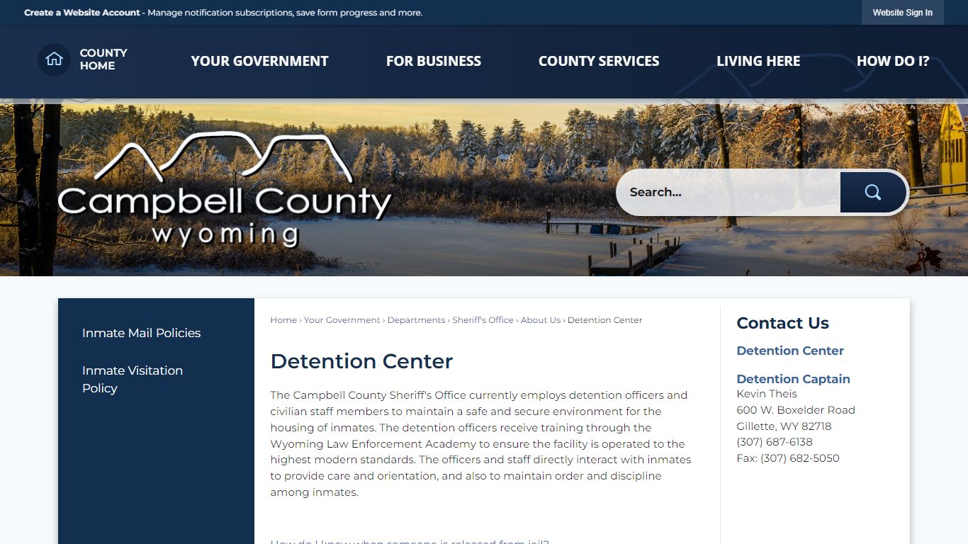 Detention Center | Campbell County, WY - Official Website