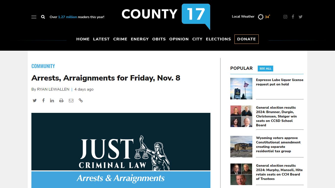 Arrests, Arraignments for Friday, Nov. 8 | County 17